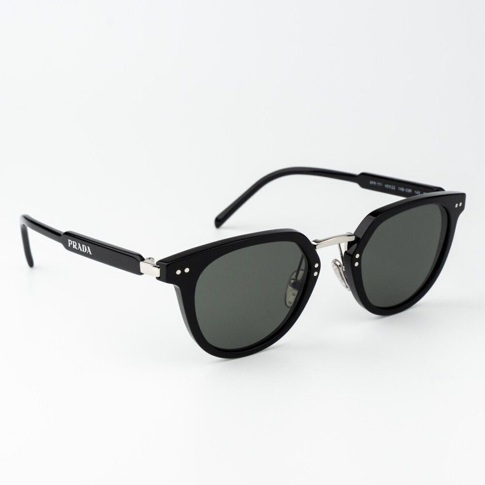 Prada Women Sunglasses Black Green Polarized Oval PR17YS 1AB03R BRAND NEW - Picture 4 of 13